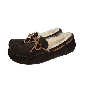 Fireside by Dearfoams Victor Genuine Shearling Moccasin Slipper Mens 9
